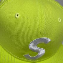 W◎ Supreme シュプリーム Characters S Logo New ERA ニューエラ 59FIFTY ネオン グリーン キャップ 帽子 汚れ有り_画像3