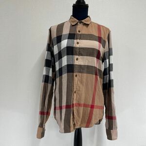 Z◎ BURBERRY BRIT バーバリー ノバチェック 長袖シャツ ネルシャツ Mサイズ メンズ 袖部分、ほつれ、破れ有り