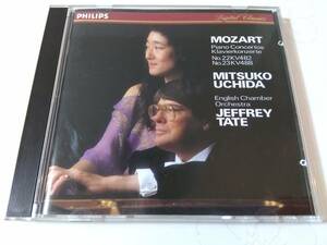CD国内盤：モーツアルト/ピアノ協奏曲第２２番、２３番、内田光子（ｐｆ）、ジェフリー・テイト指揮、イギリス室内管