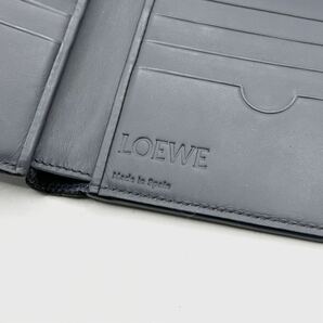 1円〜■希少品■LOEWE ロエベ バイフォールドウォレット 二つ折り財布 お札入れ アナグラム ロゴ 型押し ラムスキン バイカラーの画像8