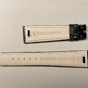 純正 新品未使用 ロレックス アリゲーター ストラップ 革ベルト ブラック 16-20mm ダークブラウン コゲ茶 ROLEX の画像2