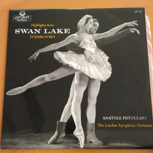 チャイコフスキー　舞踏曲「白鳥の湖」ハイライツ　アナトール・フィストゥラーリ指揮　ロンドン交響楽団　LPレコード
