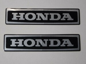 ☆HONDA ステッカー　シルバー/ブラック　レトロ　2枚セット　97mm×22mm