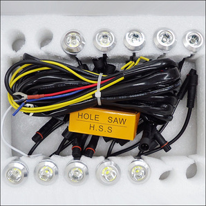 バンパー埋め込み型 LED スポットライト デイライト 1W×10連【R】シルバー ウィンカー連動可 減光可 防水/23дの画像2