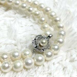 アコヤ本真珠ネックレス 約41cm 5.5-6.0mm珠 pearl パール jewelry necklace ジュエリー あこや真珠 ホワイト マルチカラー