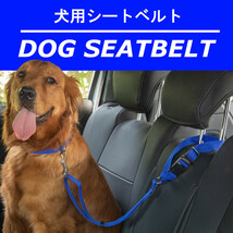 犬 シートベルト ハーネス リード 車 ペット ドライブ 車内 犬用 ヘッドレスト 大型犬 小型犬　02ka_画像1