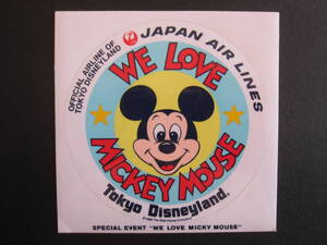 Jal X Tokyo Disneyland ■ Специальное мероприятие ■ Мы любим Микки Маус ■ 1986 ■ Наклейка