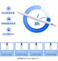 ① タッチペン ipad専用 スタイラスペン 極細 アップルペンシル交換用ペン 電量表示機能/超高感度/0遅延 傾き感知/磁気吸着/自動オフ_画像4