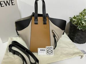 ロエベ　LOEWE loewe ハンモック　スモール　バイカラー　茶色　黒　ショルダーバッグ　ハンドバッグ　2way クラシックカーフスキン　本革