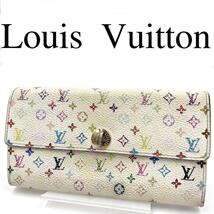 Louis Vuitton ルイヴィトン 長財布 マルチカラー ロゴ金具 総柄_画像1
