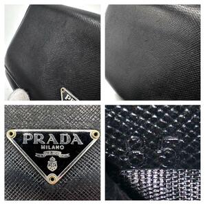 PRADA プラダ 長財布 ロゴプレート ロゴ金具 サフィアーノレザー ブラック の画像10