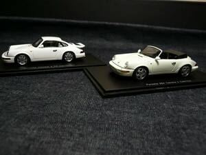 Spark スパーク 1/43　ポルシェ カレラ4 RS ライトウェイト　ポルシェ 964 カレラ2 カブリオレ　2台セット