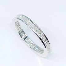 2.00ct プリンセスカット フルエタニティ ダイヤモンドリング K18WG ダイヤ 2ct レール留め チャネルセッティング_画像5