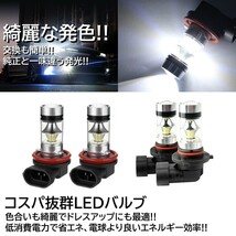 ◆送料無料◆ プロジェクター LEDフォグランプ ホワイト 6000K 12V H8/Ｈ9/H11/H16/HB3/HB4 白色 2個 20SMD_画像5