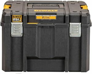  デウォルト(DEWALT) TSTAK ラージボックス Lサイズ 工具箱 収納ケース ツールボックス 脱着トレー IP54 坊塵 防水 設計 DWST83346-1