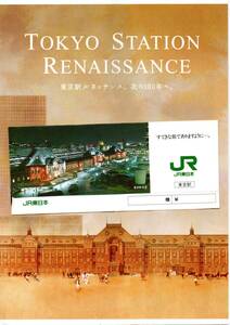 JR東日本　東京駅ルネッサンス　パノラマチラシ＋チケットホルダー東京駅駅名入りセット　　