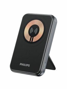 343(Philips(フィリップス) MagSafe マグネット式 ワイヤレスモバイルバッテリー 5000mAh 小型 Qi対応 携帯充電器 2台同時充電 DLP2551Q