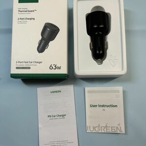 365(UGREEN 63W シガーソケット 2ポート【PD45W+QC18W】USB-A+USB-C QC3.0&PD3.0対応 急速充電 PSS DC12V-24V車類対応 車用の画像8