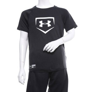 アンダーアーマー 半袖Tシャツ 130サイズ 130㎝ 130 ブラック ジュニア UAビッグロゴベースボールシャツ ベースボール Tシャツ 1331538-001