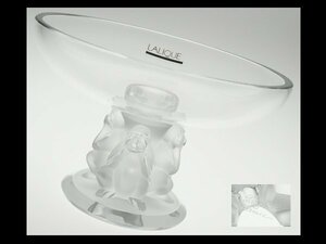 n997 LALIQUE ラリック クリスタル 希少作品 三猿 見ざる 聞かざる 言わざる 立体図 コンポート 脚付ボウル