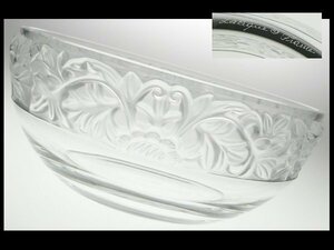 n85 LALIQUE ラリック クリスタル フラワー レリーフ 大型 ボウル