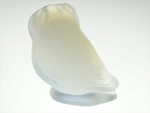 N56 LALIQUE ラリック クリスタル オパールセント ふくろう バード 鳥 フィギュリン オブジェ 飾物_画像3