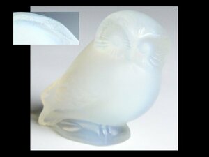 N56 LALIQUE ラリック クリスタル オパールセント ふくろう バード 鳥 フィギュリン オブジェ 飾物