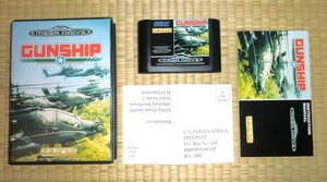 箱説ハガキ付き MD GUNSHIP ガンシップ 海外版メガドライブ ジェネシス MICROPROSE U.S.GOLD