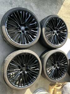 WALDjenyu in line 21 -inch PCD114.3 rare black. Bridgestone tire. Alphard / Vellfire 