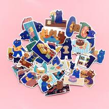 ハルモン ステッカー 35枚セット 青い ネコ ねこ 猫 韓国 キャラクター 防水 シール 雑貨 文房具 キャラクター_画像6