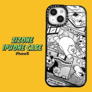 ZIZONE iPhone15 ケース iPhone13 iPhone14 も対応 タイプB カバー ジーゾーン クリア ネコ 猫 韓国 キャラクター グッズ