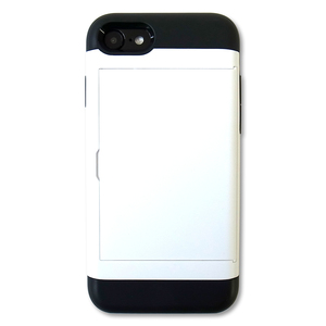 カード収納 iPhoneケース ホワイト iPhoneSE 第2世代 第3世代 iPhone7 iPhone8 対応 液晶フィルム付き