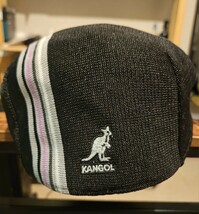 カンゴール KANGOL ハンチング ブラック ベレー帽　キャスケット 透かし編みサーモハンチング　大きいサイズ　XXL 涼しい_画像1