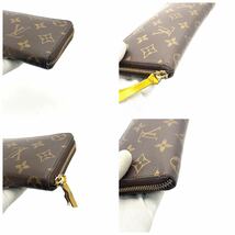 ★極美品★LOUIS VUITTON ルイヴィトン モノグラム ポルトフォイユ クレマンス 長財布 イエロー M60744 ジッピーウォレット ラウンド 1円_画像4