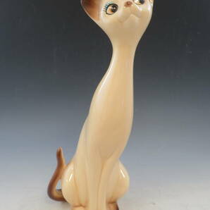 【超希少★当時物】昭和レトロ アンティーク 陶器製 猫 シャム猫 オブジェ 高さ37㎝ ビンテージ 当時物 古い 超レアの画像1