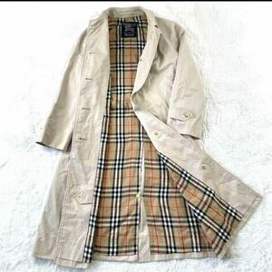 【SALE】バーバリー ヴィンテージアイテム ハロッズ別注 トレンチコート 希少 ノバチェック BURBERRY バーバリーロンドン ベージュ L