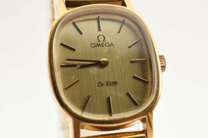 稼働品 オメガ デビル スクエア ゴールド 手巻き レディース 腕時計 OMEGA