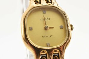 ティソ スタイリスト 石付き ゴールド クォーツ レディース 腕時計 TISSOT