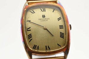 稼働品 ユニバーサルジュネーブ スクエア ゴールド 542137 手巻き メンズ 腕時計 UNIVERSAL GENEVE