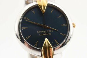 ロドルフ ロンジン Wネーム ラウンド ゴールド クオーツ メンズ 腕時計 LONGINES RODOLPHE