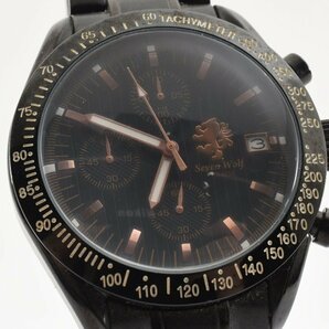 セブンウルフ デイト クロノグラフ ブラックフェイス SW2024 クオーツ 腕時計 SevenWolfの画像1