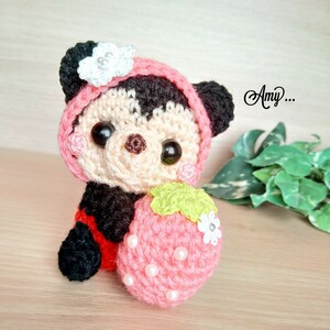 Art hand Auction ■Amy... Amigurumi Plump Pearl Strawberry Hug★Garçon Livraison gratuite fait à la main♪, jouet, jeu, jouet en peluche, Amigurumi