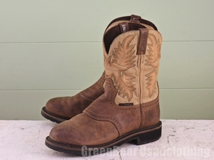 X940 men's Justin Justin western boots is good taste wise small . tea Brown 10B 28cm