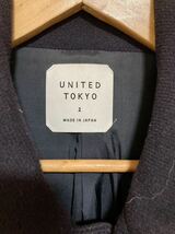 【UNITEDTOKYO】日本製 ステンカラーコート size2 ウール made in japan TOKUSHIMA ユナイテッドトウキョウ ビジネス オフィスカジュアル_画像3