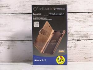 iPhone7 iPhone 8 SE2 Cellularline 手帳型ケース 本革 ジャンク扱い