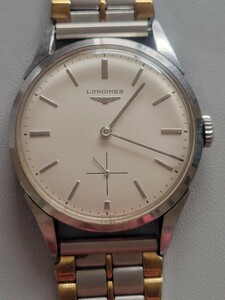 稼働品　LONGINES ロンジンスモールセコンド 手巻き 腕時計 シルバー文字盤 アンティーク