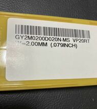 【未開封新品】 三菱マテリアル 溝入れ用インサート GY2M0200D020N-MS VP20RT 10個入り　　旋盤　チップ_画像2