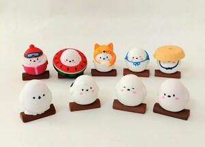 送料300円～☆人気!バンダイ ガシャポン「ふぃぐりっぷ ほっかいどーぶつ シマエナガちゃん シリーズ」マスコット フィギュア 9種セット