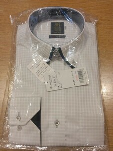 《新品》BRICK HOUSE メンズ 長袖 ワイシャツ Mサイズ チェック柄 形態安定 c130/342