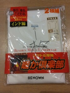 《新品使いかけ》RENOWN メンズ 半袖丸首シャツ 1枚 Mサイズ 肌着 インナー アンダーシャツ 紳士物 レナウン c130/342